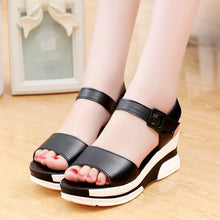 Load image into Gallery viewer, 2024 Summer shoes woman Platform Sandals Women Soft Leather Casual Open Toe Gladiator wedges Trifle Mujer Women Shoes Flats